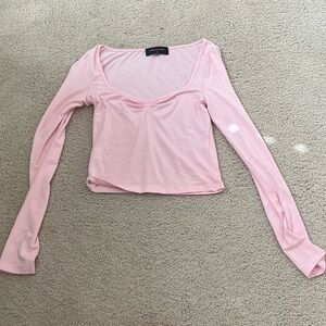 White Fox Pink Longsleeeve Top